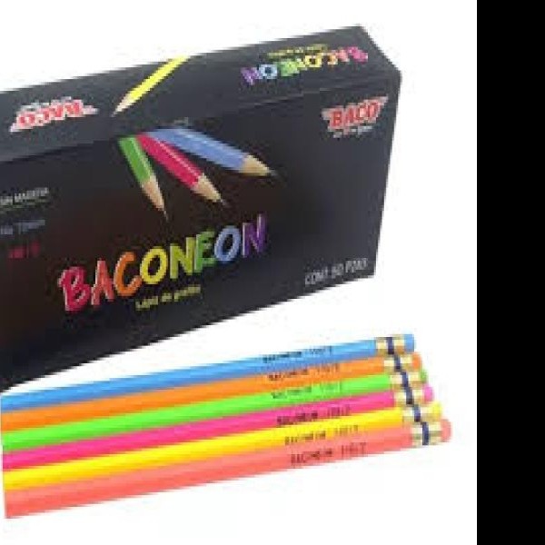 LAPIZ GRAFITO SMAD. 2 BACO COL. NEON E.100 C.1000